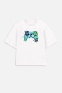 COCCODRILLO short sleeved t-shirt GAMER BOY KIDS, white, WC4143202GBK-001-122, 122 cm