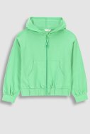 COCCODRILLO susegamas džemperis su gobtuvu EVERYDAY GIRL, žalias, WC3132401EVG-011-