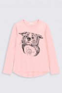 COCCODRILLO marškinėliai ilgomis rankovėmis EVERYDAY GIRL, powder pink, 140 cm, ZC2143110EVG-033