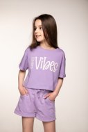 MOKIDA marškinėliai trumpomis rankovėmis POP GIRL, violetiniai, WM3143204POG-016