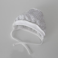 VILAURITA kepurė kūdikiui išvirkščiomis siūlėmis MINI, balta/pilka, 36 cm, art 749