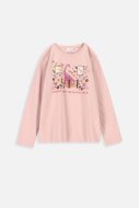 COCCODRILLO marškinėliai ilgomis rankovėmis EVERYDAY GIRL, powder pink, ZC3143101VGB-033