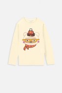 COCCODRILLO marškinėliai ilgomis rankovėmis WOODLAND KIDS, ecru, ZC2143101WOK-003