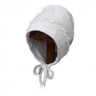 LORITA kepurė kūdikiui išvirkščiomis siūlėmis, balta, 44 cm, 390