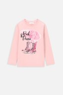 COCCODRILLO marškinėliai ilgomis rankovėmis EVERYDAY GIRL A, rožiniai, WC4143103VGA-007-