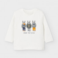 MAYORAL marškinėliai ilg.r. Cream 3D 2043-91