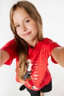 MOKIDA marškinėliai trumpomis rankovėmis LICENCE GIRL, raudoni, ZM3143214LIG-009-164, 164cm