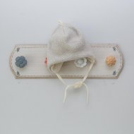 VILAURITA merino vilnos kepurė, pilka/ecru, 40 cm, art 517