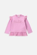 COCCODRILLO marškinėliai ilgomis rankovėmis GARDEN ENGLISH NEWBORN, rožiniai, WC4143102GEN-007-0