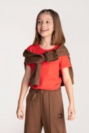 COCCODRILLO marškinėliai trumpomis rankovėmis BASIC GIRL, raudoni, WC3143201BAG-009