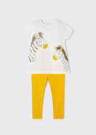 MAYORAL marškinėliai trumpomis rankovėmis ir tamprės 6H, banana, 134 cm, 3756-26