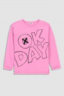 MOKIDA marškinėliai ilgomis rankovėmis MONOCHROMATIC GIRL, rožiniai, WM3143101MOG-007