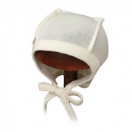 LORITA merino vilnos kepurė kūdikiui išvirkščiomis siūlėmis, ecru, 38 cm, 176