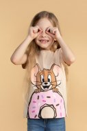 COCCODRILLO marškinėliai trumpomis rankovėmis LICENCE GIRL, smėlio spalvos, WC3143202LIG-002