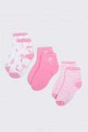 COCCODRILLO kojinės SOCKS GIRL, rožinės, 30 dydis, 3 vnt., WC2382612SOG-007