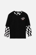COCCODRILLO marškinėliai ilgomis rankovėmis RACER 90' KIDS, juodi, WC4143102RAK-021-0
