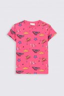 COCCODRILLO marškinėliai trumpomis rankovėmis LICENCE GIRL, fuchsia, 122 cm, ZC2143202LIG-008