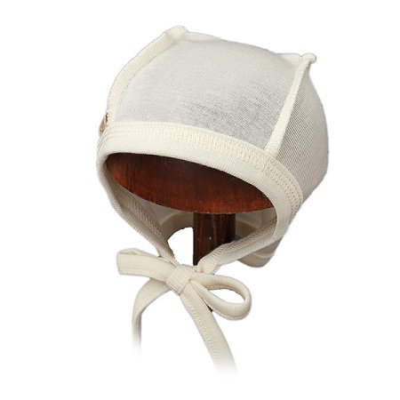 LORITA merino vilnos kepurė kūdikiui išvirkščiomis siūlėmis, ecru, 40 cm, 176 176