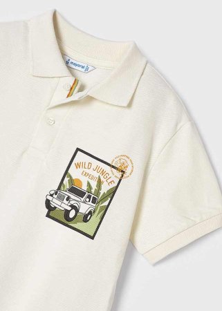 MAYORAL polo marškinėliai trumpomis rankovėmis 5F, milk, 3106-32 