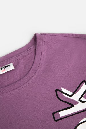 MOKIDA marškinėliai trumpomis rankovėmis MONOCHROMATIC GIRL, violetiniai, WM4143209MOG-016- 