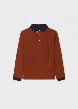 MAYORAL polo marškinėliai ilgomis rankovėmis 7C, brick red, 162 cm, 7162-60 7162-60 12