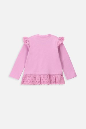COCCODRILLO marškinėliai ilgomis rankovėmis GARDEN ENGLISH NEWBORN, rožiniai, WC4143102GEN-007-0 