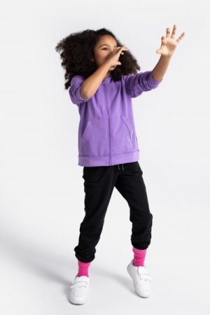 COCCODRILLO susegamas džemperis su gobtuvu EVERYDAY GIRL A, violetinis, WC4132401VGA-016- 