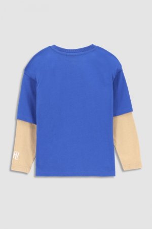 COCCODRILLO marškinėliai ilgomis rankovėmis SKATE KIDS, tamsiai mėlyni, WC3143103SKK-015 WC3143103SKK-015-104