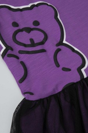 COCCODRILLO suknelė ilgomis rankovėmis JOYFUL PUNK KIDS, violetinė, WC4129101JPK-016-0 