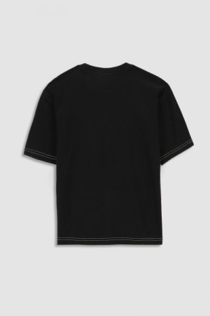 COCCODRILLO marškinėliai trumpomis rankovėmis DIGITAL WORLD JUNIOR, juodi, WC3143202DWJ-021 WC3143202DWJ-021-152