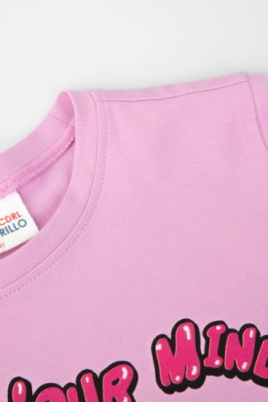 COCCODRILLO marškinėliai ilgomis rankovėmis EVERYDAY GIRL A, rožiniai, WC4143107VGA-007- 