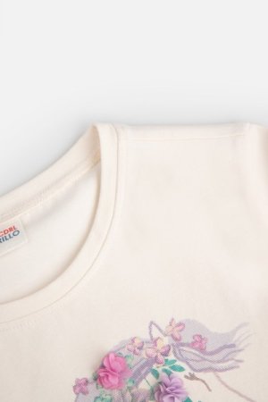 COCCODRILLO marškinėliai trumpomis rankovėmis GARDEN ENGLISH KIDS, ecru, WC4143201GEK-003-0 