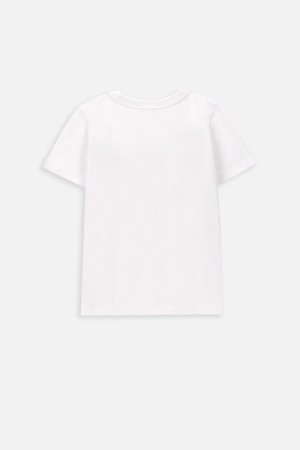 COCCODRILLO marškinėliai trumpomis rankovėmis EVERYDAY BOY A, balti, WC4143209VBA-001- 