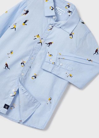 MAYORAL marškiniai ilgomis rankovėmis 5D, šviesiai mėlyni, 4110-25 4110-25