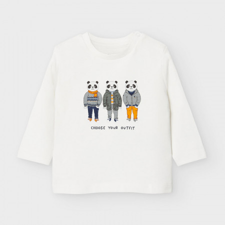 MAYORAL marškinėliai ilg.r. Cream 3D 2043-91 2043-91 9