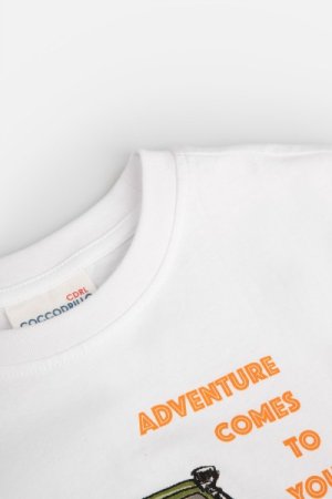 COCCODRILLO marškinėliai trumpomis rankovėmis EVERYDAY BOY A, balti, WC4143209VBA-001- 