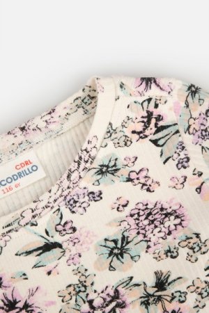 COCCODRILLO marškinėliai ilgomis rankovėmis GARDEN ENGLISH KIDS, ecru, WC4143102GEK-003- 