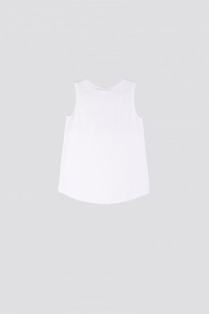 COCCODRILLO marškinėliai be rankovių EVERYDAY GIRL, balti, WC2143301EVG-001 WC2143301EVG-001-098