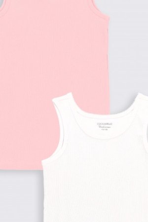 COCCODRILLO apatiniai marškinėliai be rankovių BASIC UNDERWEAR, multicoloured, 116/122 dydis, 2 vnt., ZC2407208BAU-022 ZC2407208BAU-022-140