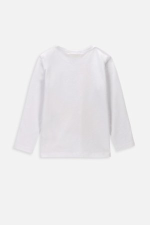 COCCODRILLO marškinėliai ilgomis rankovėmis EVERYDAY GIRL A, balti, WC4143106VGA-001- 
