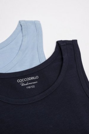 COCCODRILLO apatiniai marškinėliai BASIC UNDERWEAR, mėlyni, ZC1407209BAU-014 ZC1407209BAU-014-128