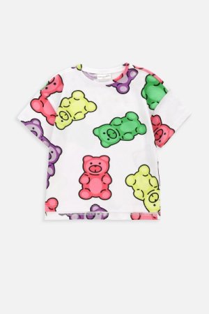 COCCODRILLO marškinėliai trumpomis rankovėmis JOYFUL PUNK KIDS, balti, WC4143202JPK-001- 