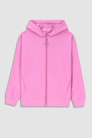 MOKIDA susegamas džemperis su gobtuvu MONOCHROMATIC GIRL, rožinis, WM3132401MOG-007 WM3132401MOG-007-146