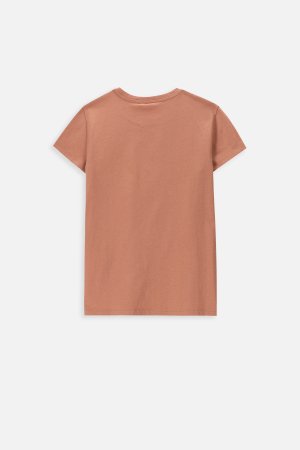 MOKIDA marškinėliai trumpomis rankovėmis MONOCHROMATIC GIRL, smėlio spalvos, WM4143204MOG-002- 