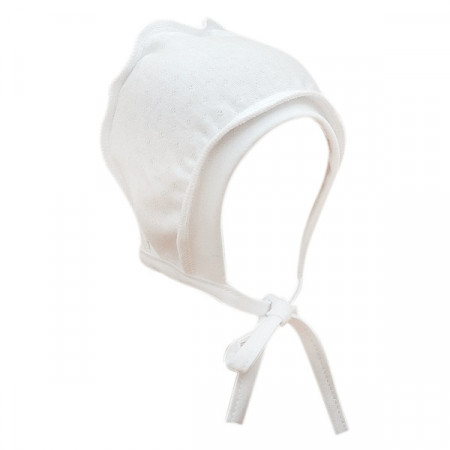LORITA kepurė kūdikiui išvirkščiomis siūlėmis, balta, 40 cm, 28-95 28-95