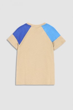 COCCODRILLO marškinėliai trumpomis rankovėmis SKATE KIDS, smėlio spalvos, WC3143201SKK-002 WC3143201SKK-002-116