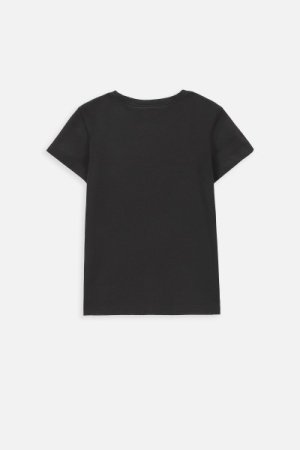COCCODRILLO marškinėliai trumpomis rankovėmis EVERYDAY GIRL A, juodi, WC4143203VGA-021- 