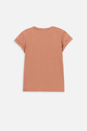 MOKIDA marškinėliai trumpomis rankovėmis MONOCHROMATIC GIRL, smėlio spalvos, WM4143210MOG-002- 