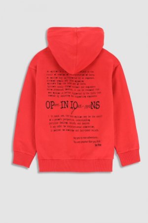 COCCODRILLO džemperis su gobtuvu EVERYDAY BOY, raudonas, WC3132301EVB-009 WC3132301EVB-009-116