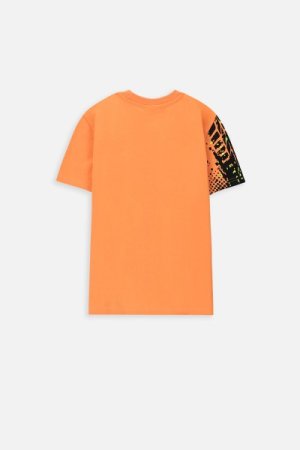COCCODRILLO marškinėliai trumpomis rankovėmis EVERYDAY BOY A, oranžiniai, WC4143211VBA-006- 